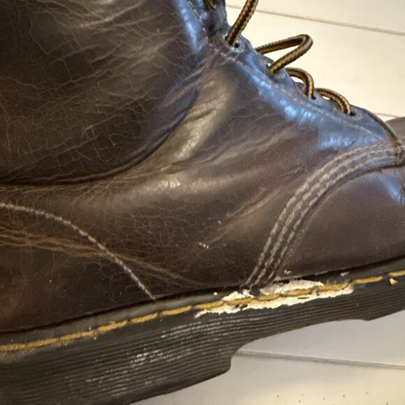 Vintage Dr. Martens Boots Mens Size 10 Brown Leather Made England AW004 90s